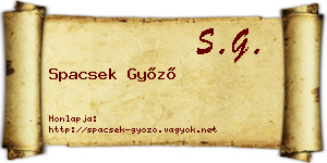 Spacsek Győző névjegykártya