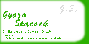 gyozo spacsek business card