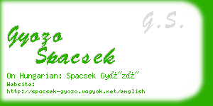 gyozo spacsek business card